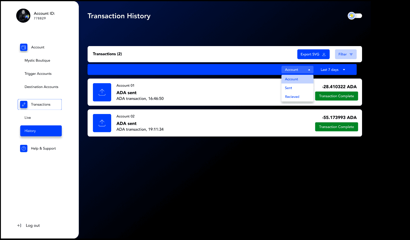 Dashboard UI Flow 1